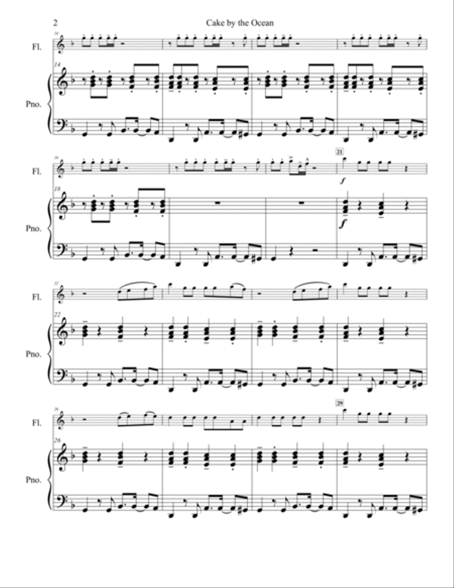 Cake By The Ocean Flute Solo scores gallery preview page 3