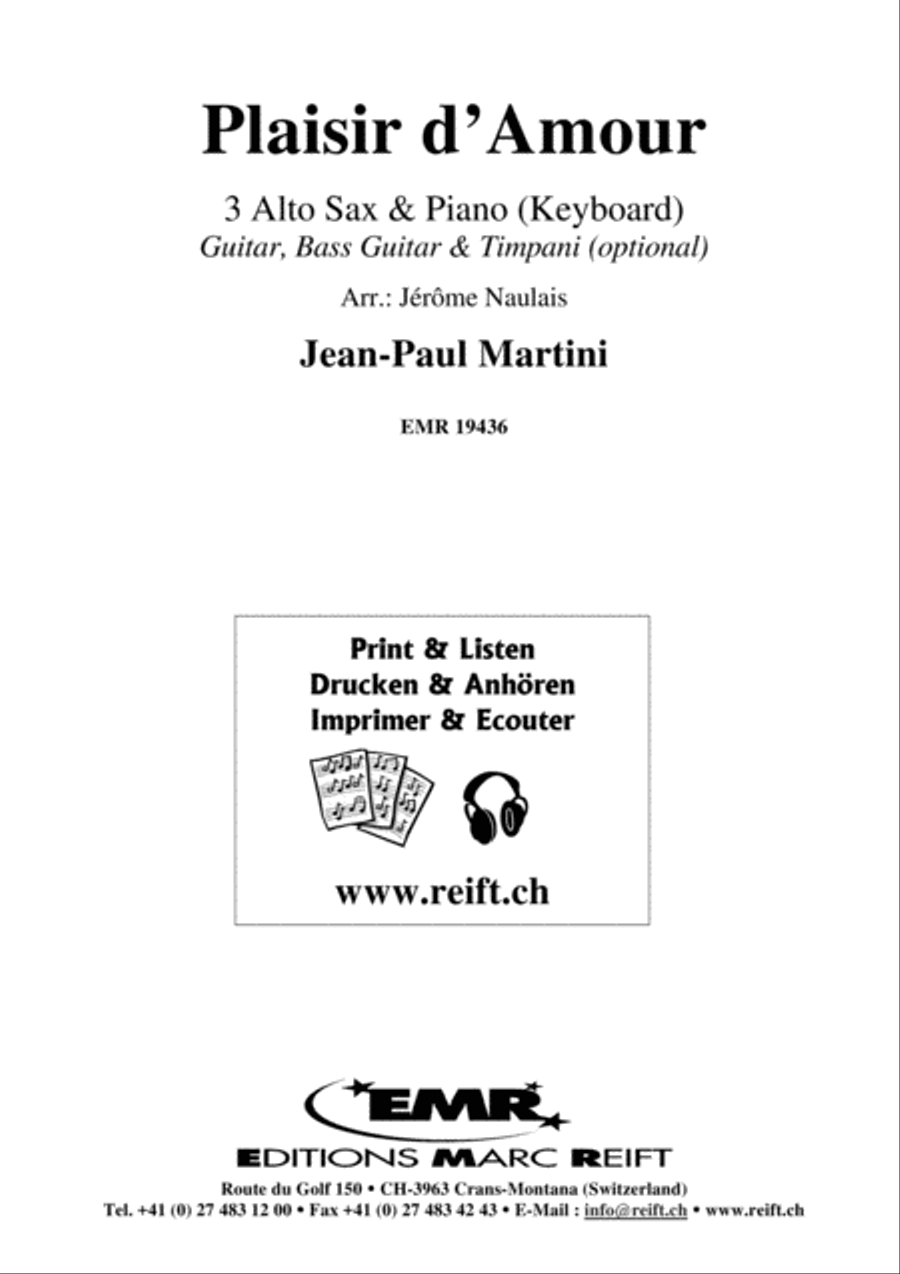 Plaisir d' Amour Alto Saxophone scores gallery preview page 2