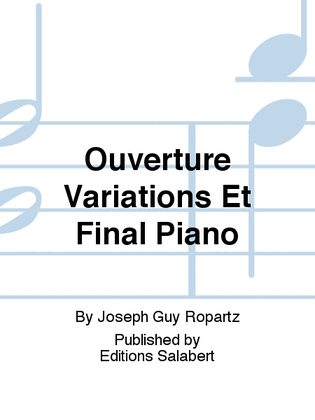Book cover for Ouverture Variations Et Final Piano
