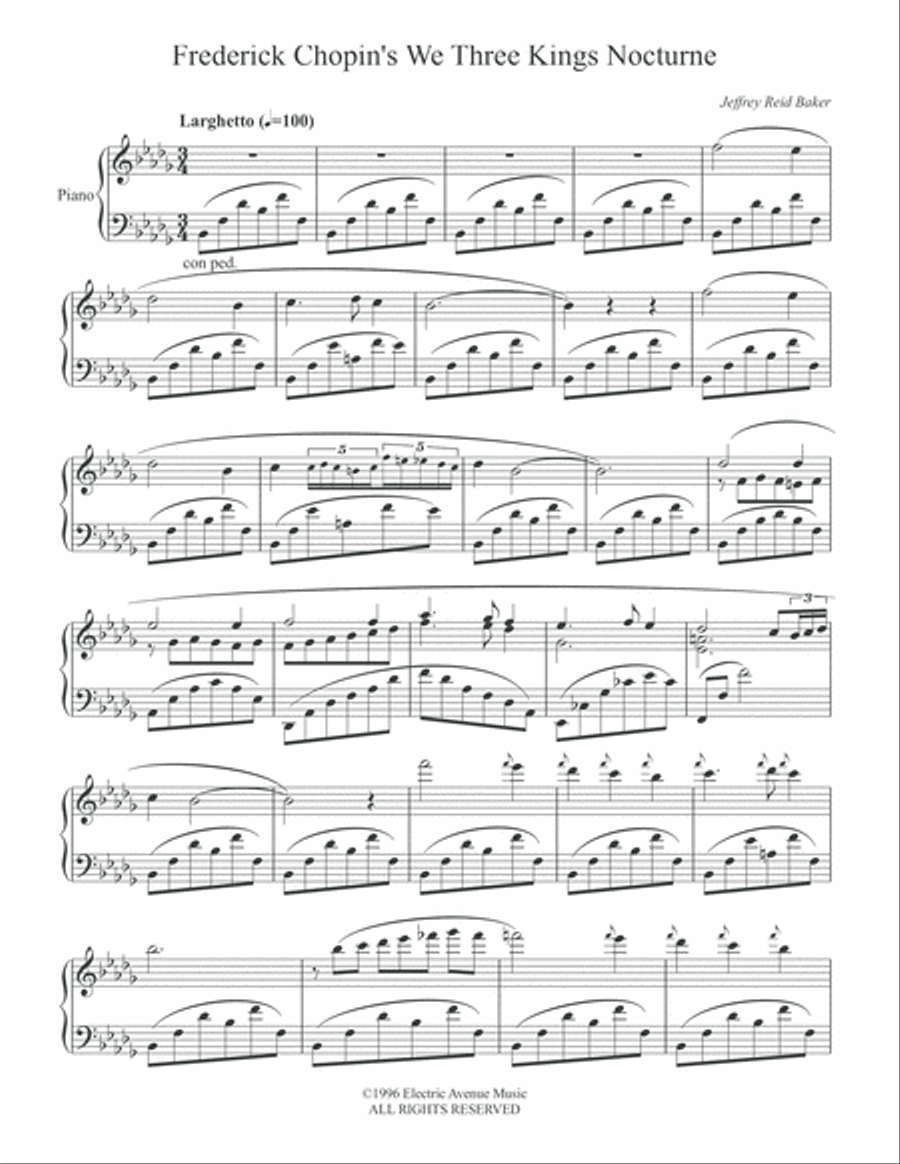 Chopin's We 3 Kings Nocturne Piano Solo scores gallery preview page 2