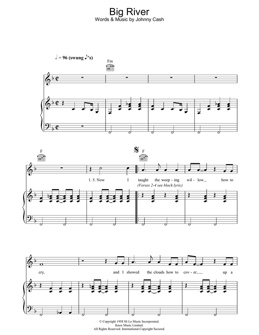 Big River Big River Piano, Vocal, Guitar scores gallery preview page 1