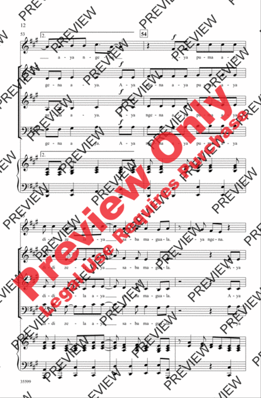 Aya Ngena Aya Ngena 3-Part scores gallery preview page 12
