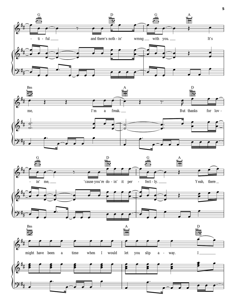 What Ya Want From Me Piano, Vocal, Guitar scores gallery preview page 5