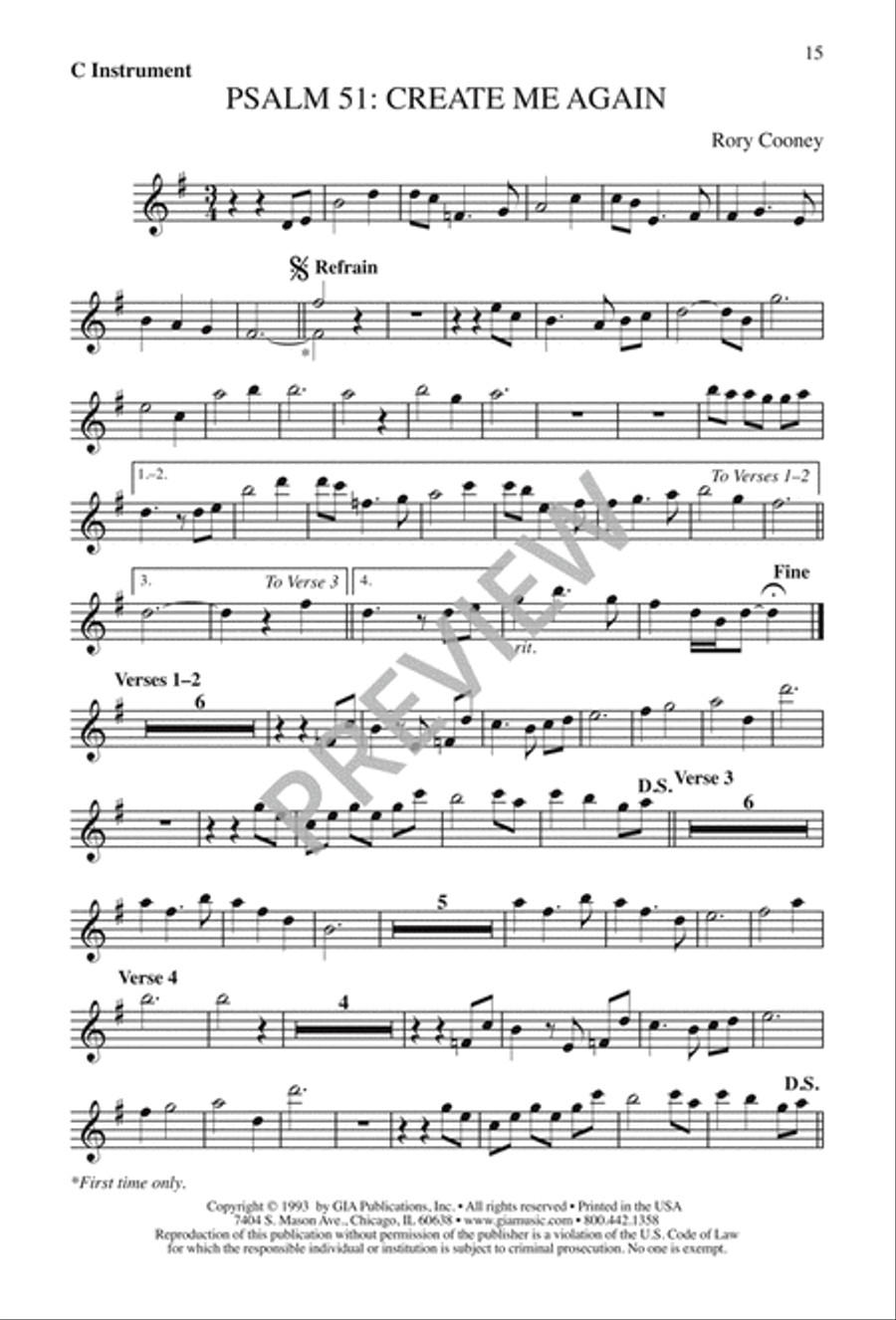 Psalm 51: Create Me Again 2-Part scores gallery preview page 16