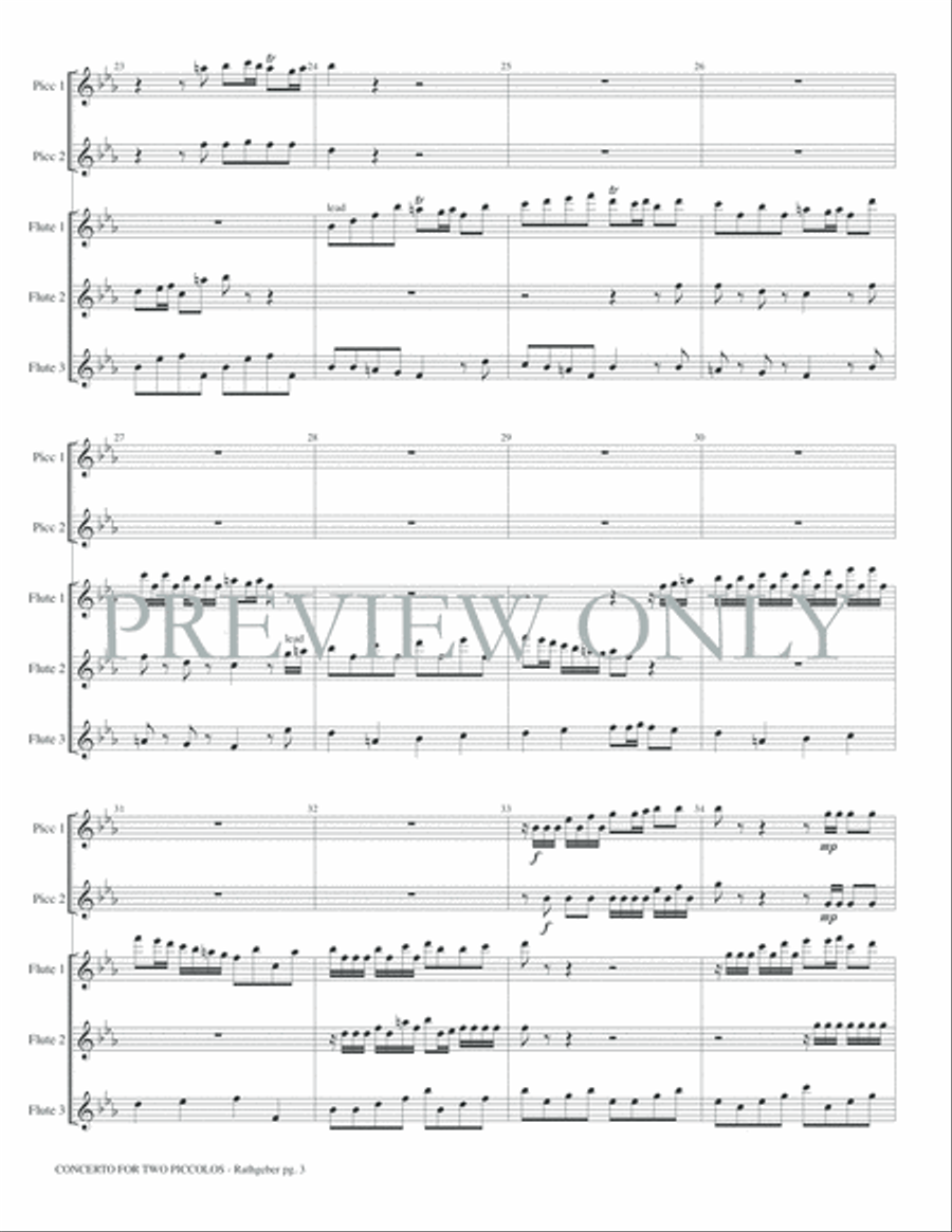 Concerto for Two Piccolos Op. 6 Small Ensemble scores gallery preview page 5