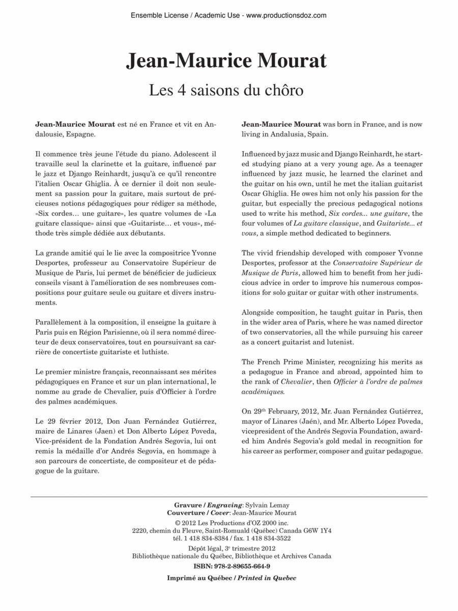 Les 4 saisons du chôro Classical Guitar scores gallery preview page 1