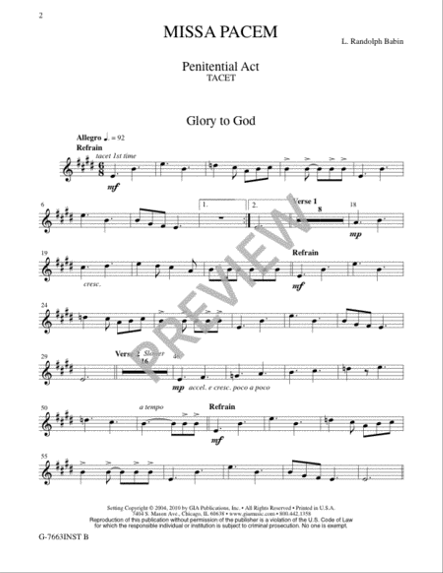 Missa Pacem - Brass Quintet edition 3-Octaves scores gallery preview page 3