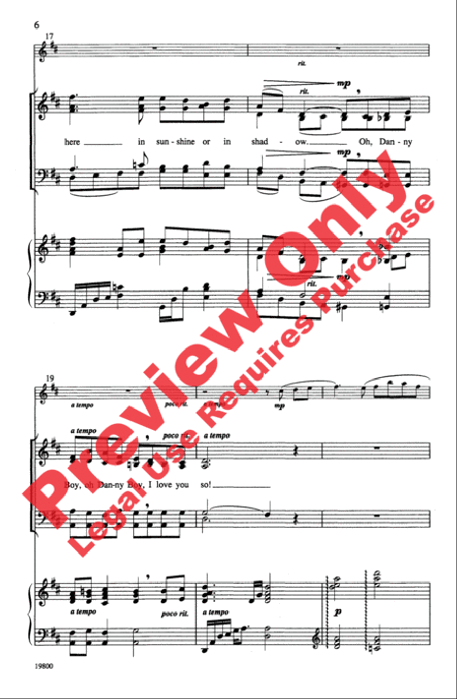 Danny Boy Danny Boy 4-Part scores gallery preview page 6