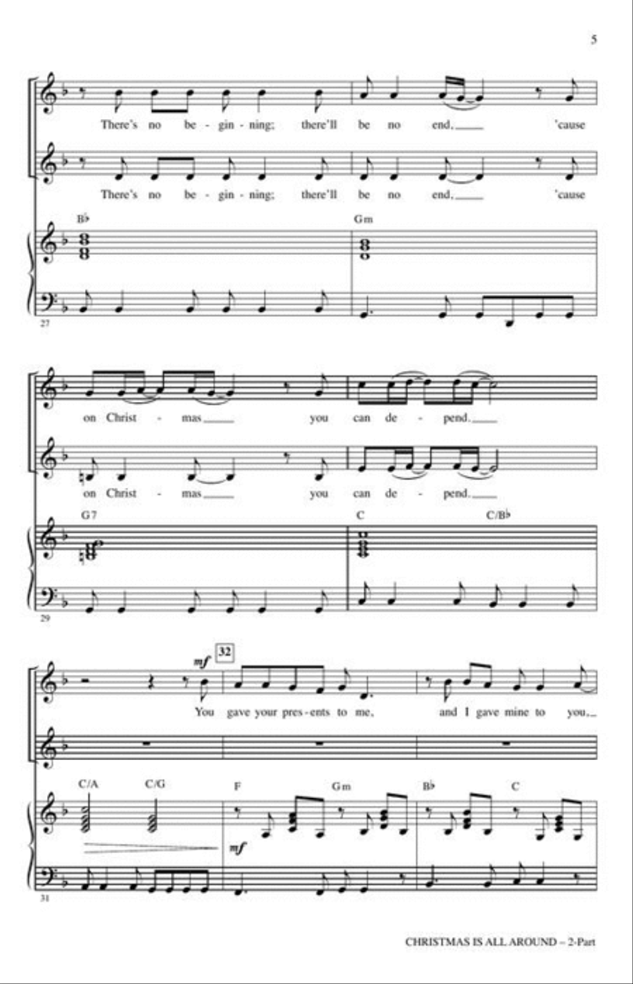 Christmas Is All Around (from Love Actually) 2-Part scores gallery preview page 5