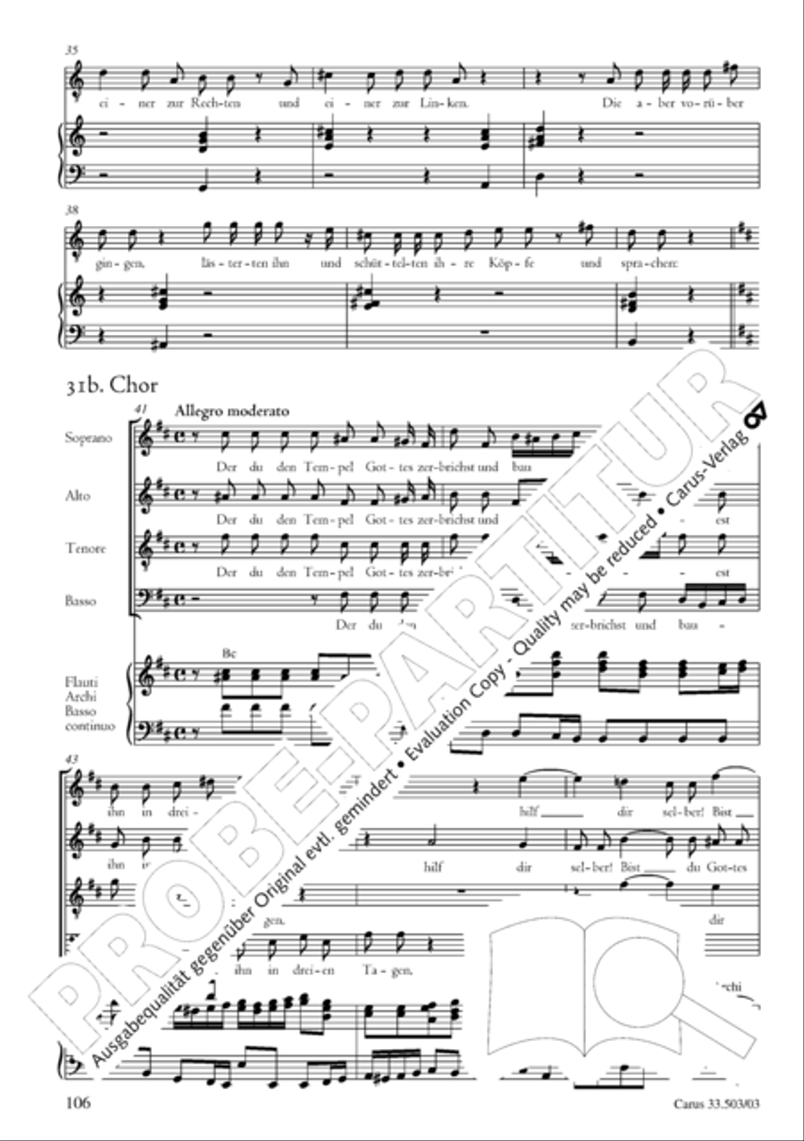 Passion according to St. Matthew (Passions-Musik nach dem Evangelisten Matthaus) SSATB scores gallery preview page 107