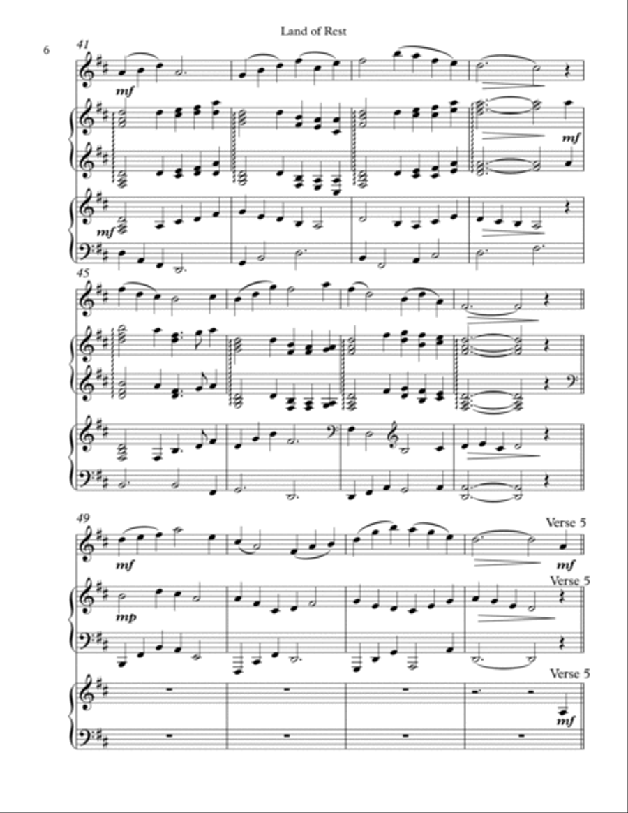 Land of Rest, Trio for Oboe, Pedal Harp, Piano Pedal Harp scores gallery preview page 6