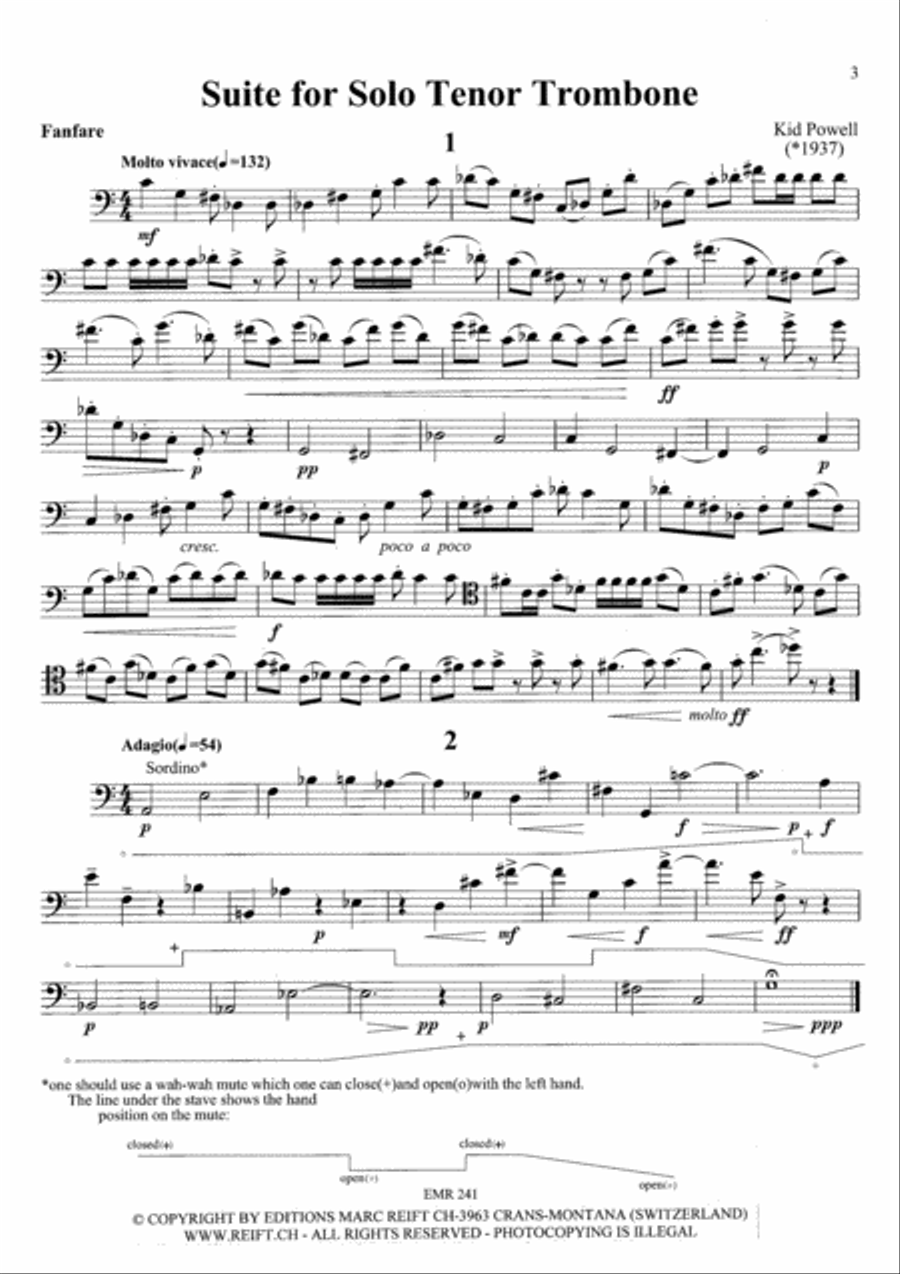 Suite for Solo Tenor Trombone Trombone Solo scores gallery preview page 3