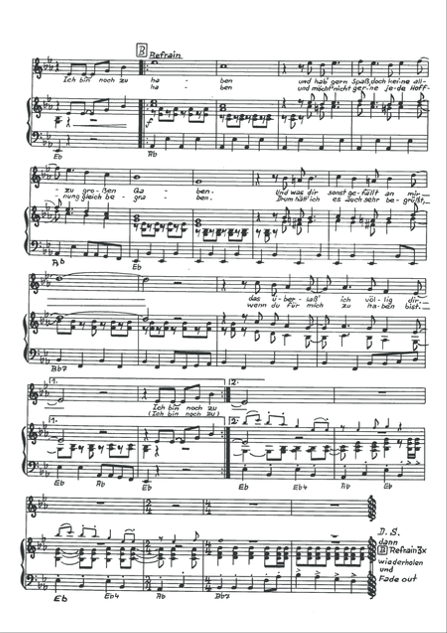 Ich bin noch zu haben Piano, Vocal scores gallery preview page 4