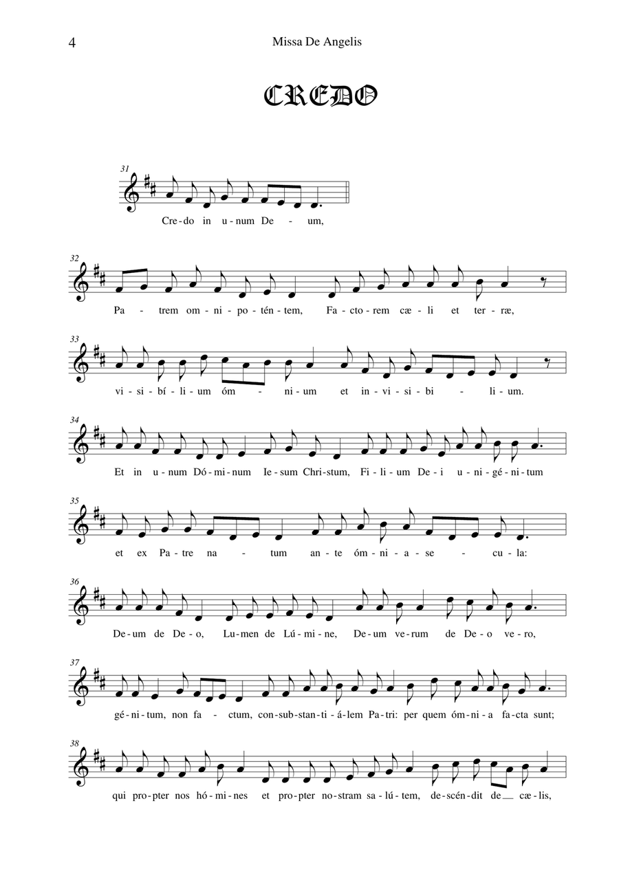 MISSA DE ANGELIS - Gregorian Unison Choir scores gallery preview page 4