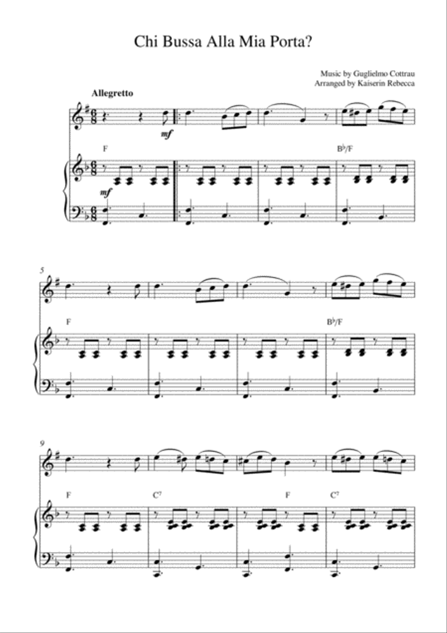 Chi Bussa Alla Mia Porta? Trumpet Solo scores gallery preview page 1