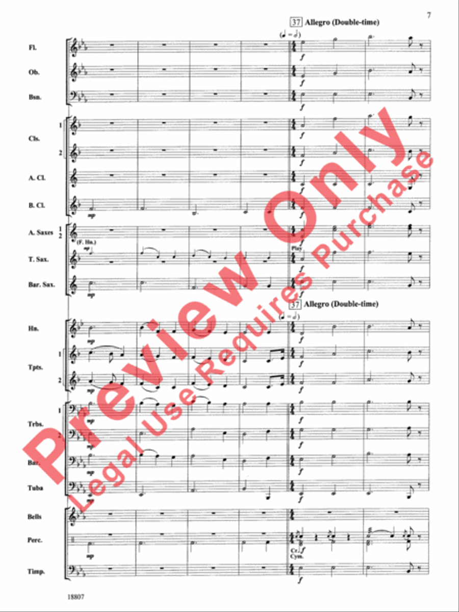 Beethoven's Fifth Christmas Concert Band scores gallery preview page 8