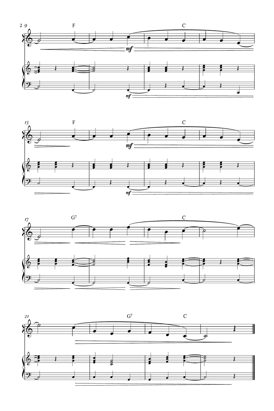 Silent Night Violin Solo scores gallery preview page 2