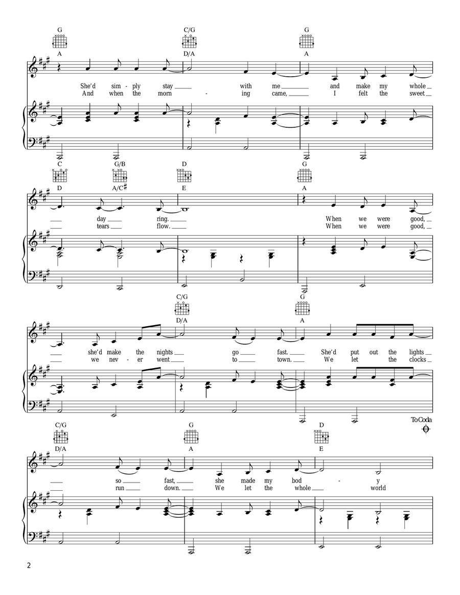 When We Were Good Piano, Vocal, Guitar scores gallery preview page 2