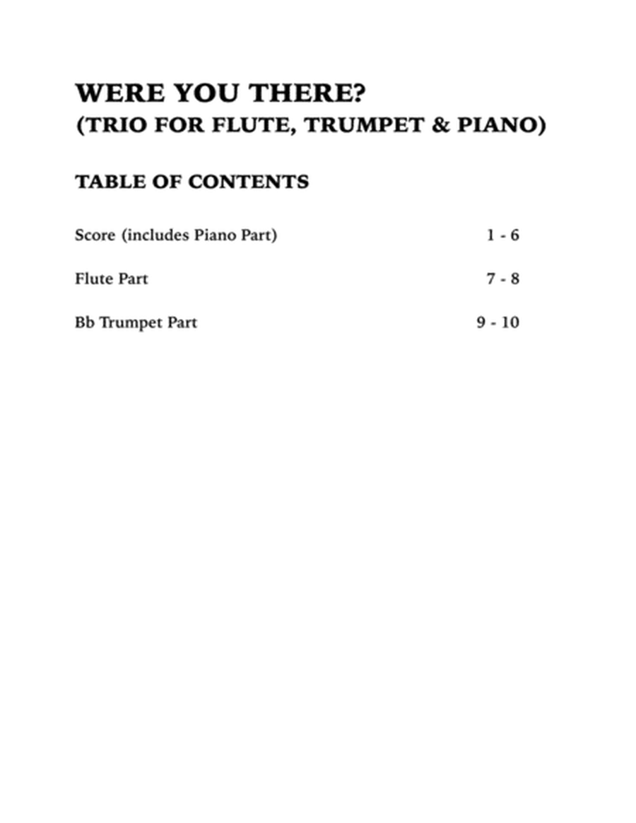 Were You There (Trio for Flute, Trumpet and Piano) image number null