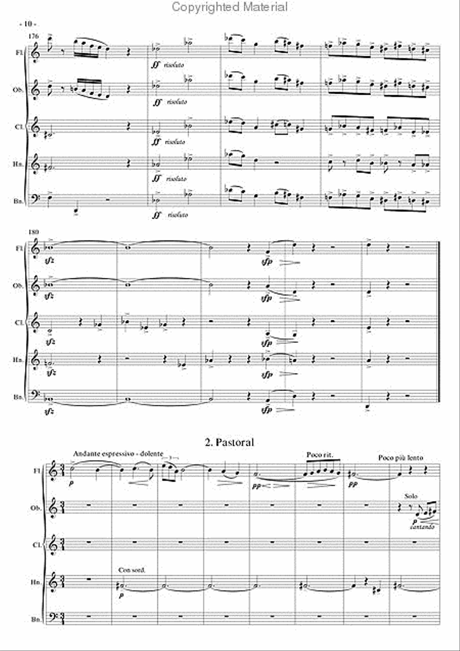 Three Diversions for Wind Quintet Woodwind Quintet scores gallery preview page 3