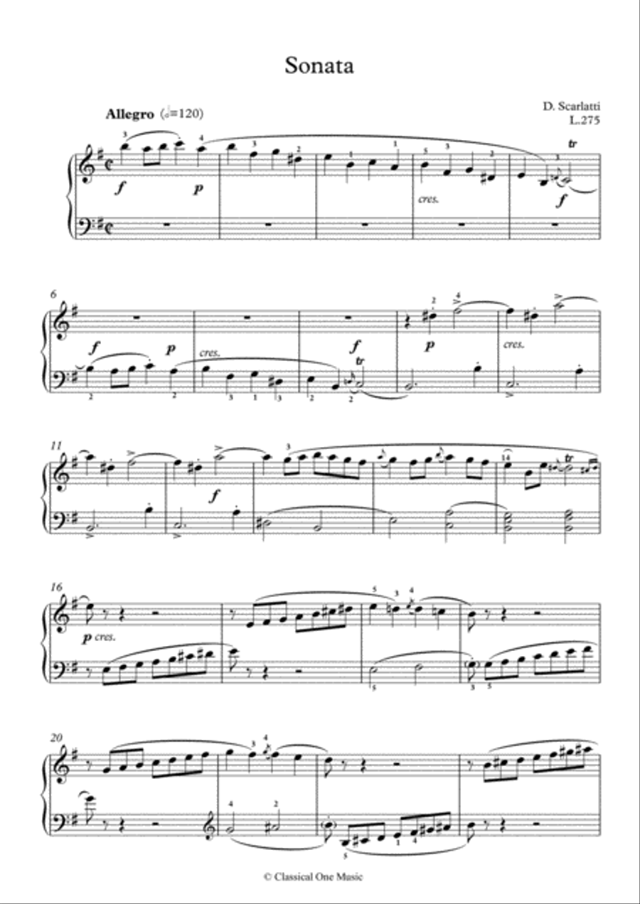 Scarlatti-Sonata in e-minor L.275 K.394(piano) Piano Solo scores gallery preview page 2
