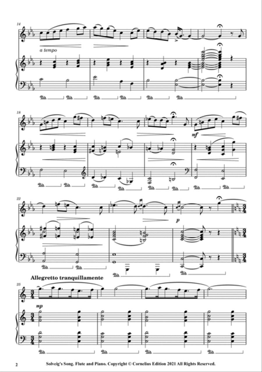 Solveig's Song (Solveigs sang) Small Ensemble scores gallery preview page 4