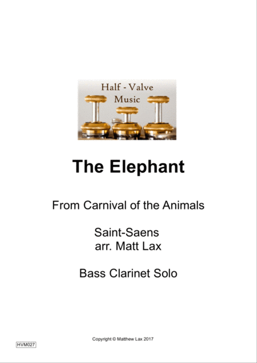 The Elephant from The Carnival of the Animals (Bass clarinet and Piano) Bass Clarinet scores gallery preview page 1