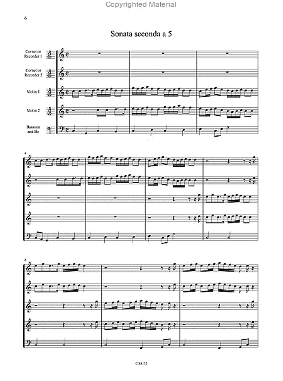 2 Anonymous Sonatas from the Düben Collection at the Uppsala University (Sweden) (second half of 17th century) Score scores gallery preview page 3