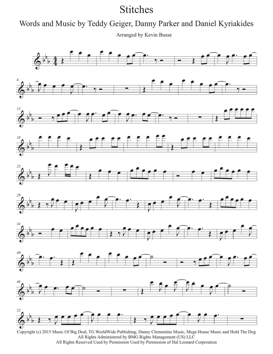 Stitches Tenor Saxophone scores gallery preview page 1