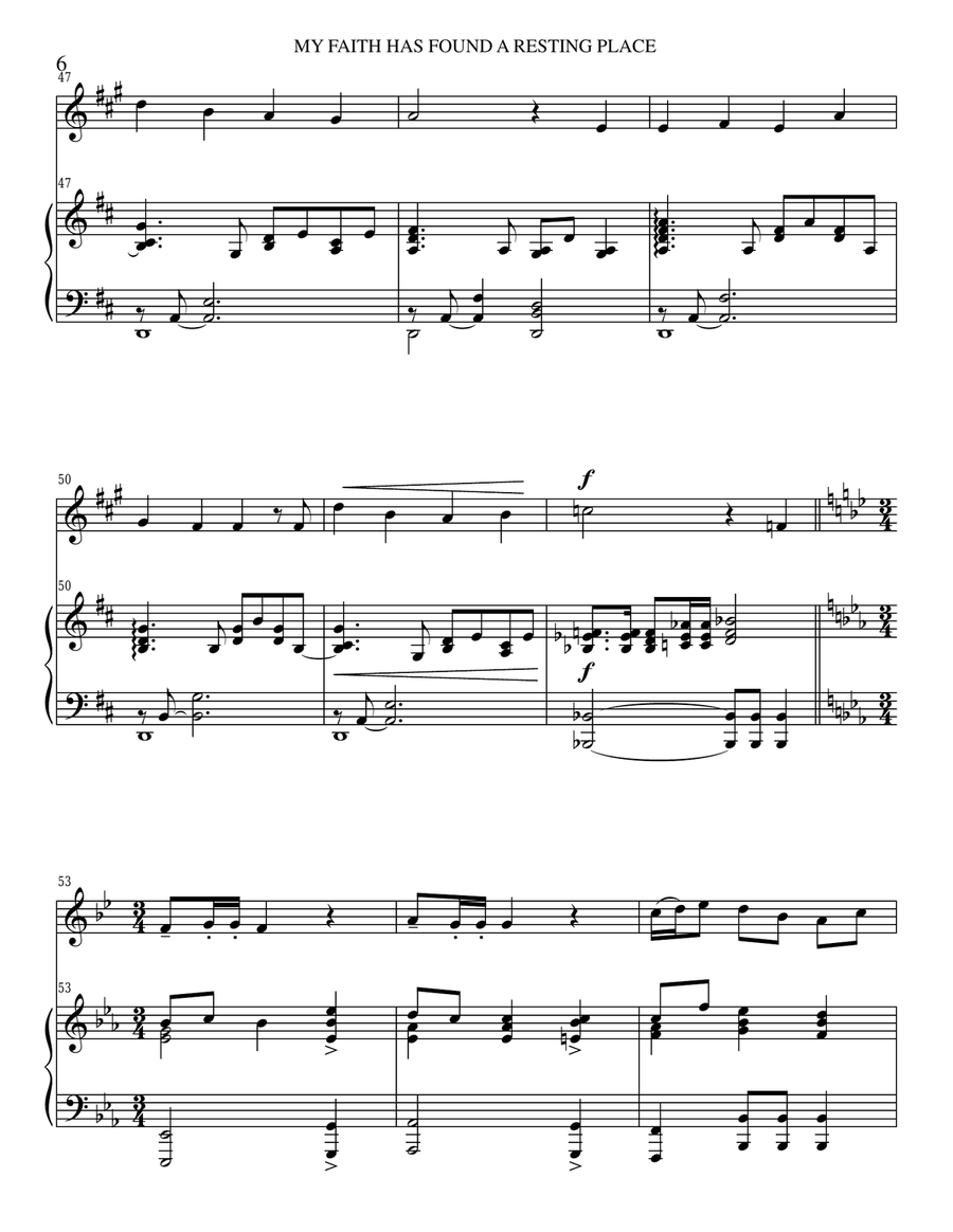 My Faith Has Found a Resting Place (F Hrn Piano and F Hrn part) Brass Duet scores gallery preview page 6