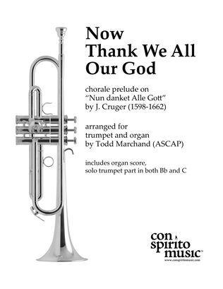 Book cover for Now Thank We All Our God — trumpet solo with organ