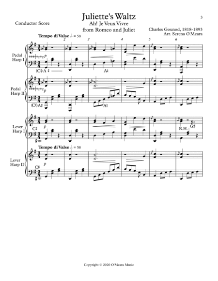 Juliette's Waltz, Harp Conductor Score image number null