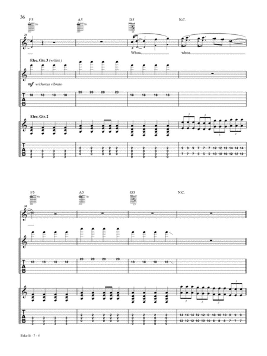 Fake It Guitar Tablature scores gallery preview page 4