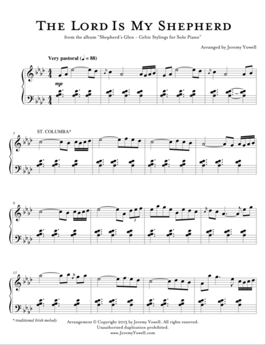 The Lord Is My Shepherd Piano Solo scores gallery preview page 1