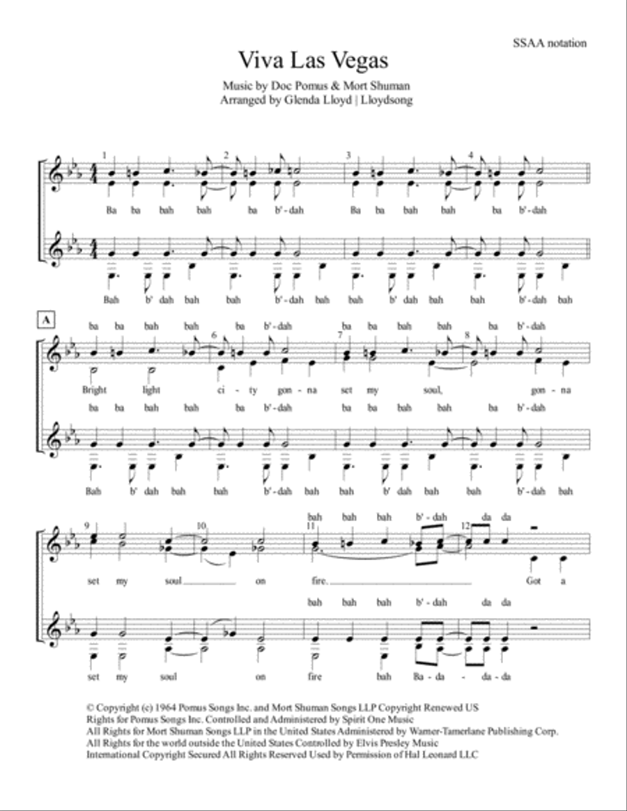 Viva Las Vegas from VIVA LAS VEGAS SSAA scores gallery preview page 1