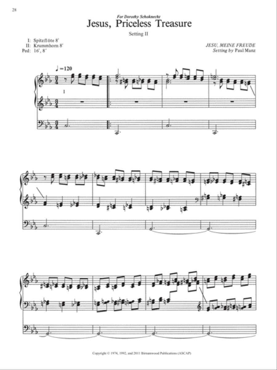 Jesus, Priceless Treasure (Setting II) Organ scores gallery preview page 1