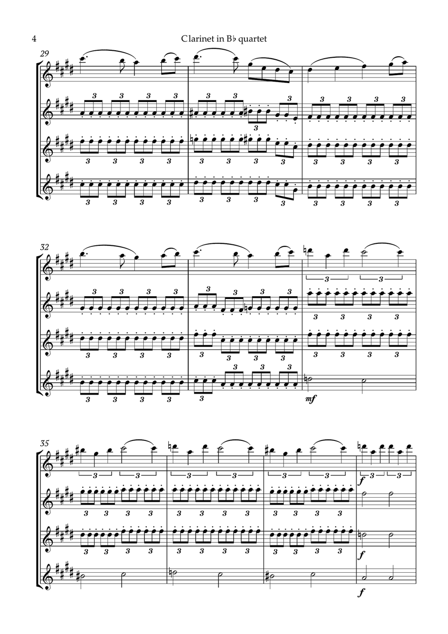 Swan Lake Tchaikovsky Clarinet Quartet Clarinet Quartet scores gallery preview page 5