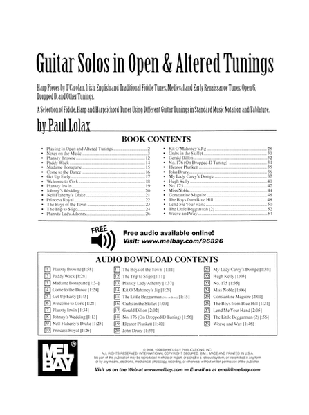 Guitar Solos in Open & Altered Tuning a Selection of Fiddle, Harp, and Harpsichord Tunes Using Different Guitar Tunings