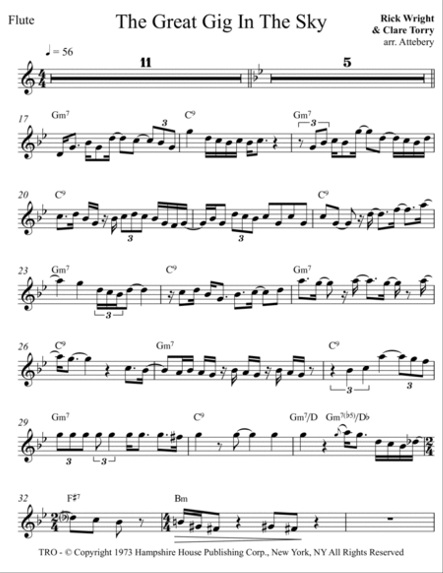 The Great Gig In The Sky Small Ensemble scores gallery preview page 6