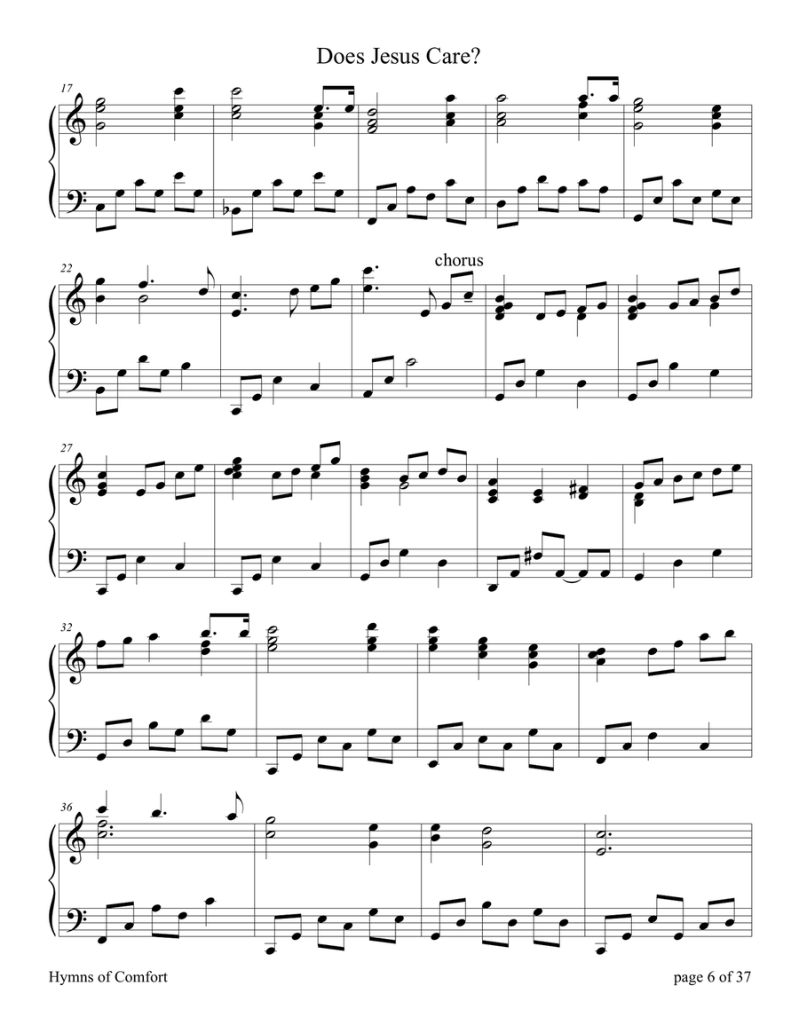 Hymns of Comfort: Music for Funerals and Memorial Services (A Collection of 10 Piano Solos) Piano Solo scores gallery preview page 6