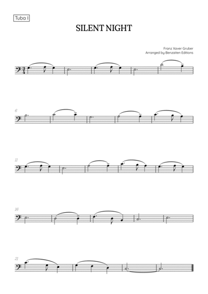 Silent Night for tuba duet • easy Christmas song sheet music image number null