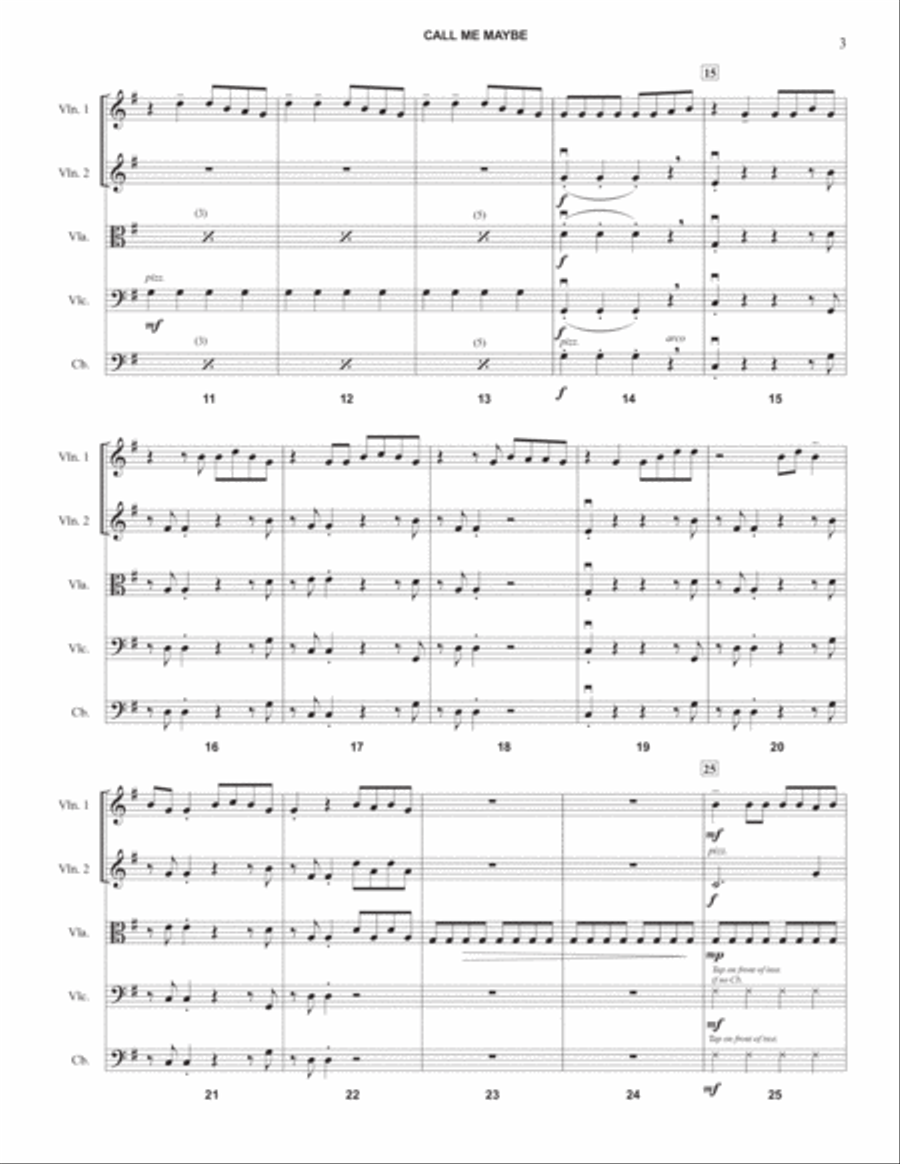 Call Me Maybe Call Me Maybe String Quartet scores gallery preview page 3