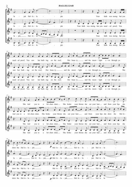 Hallelujah - for SSAA a cappella image number null