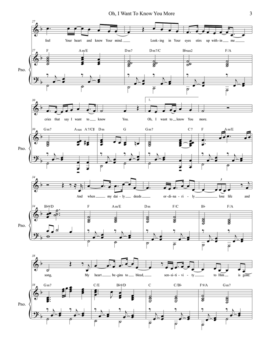 Oh, I Want To Know You More Medium Voice scores gallery preview page 3