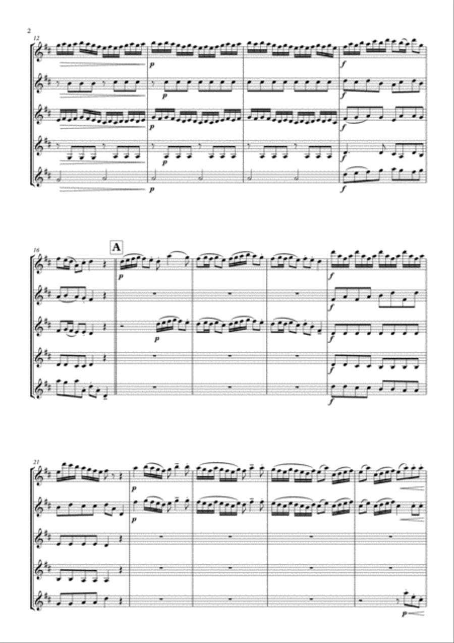 Arrival of the Queen of Sheba arranged for Flute Quintet Woodwind Quintet scores gallery preview page 4