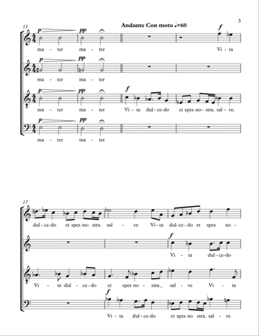 Salve Regina, Op. 18 4-Part scores gallery preview page 3