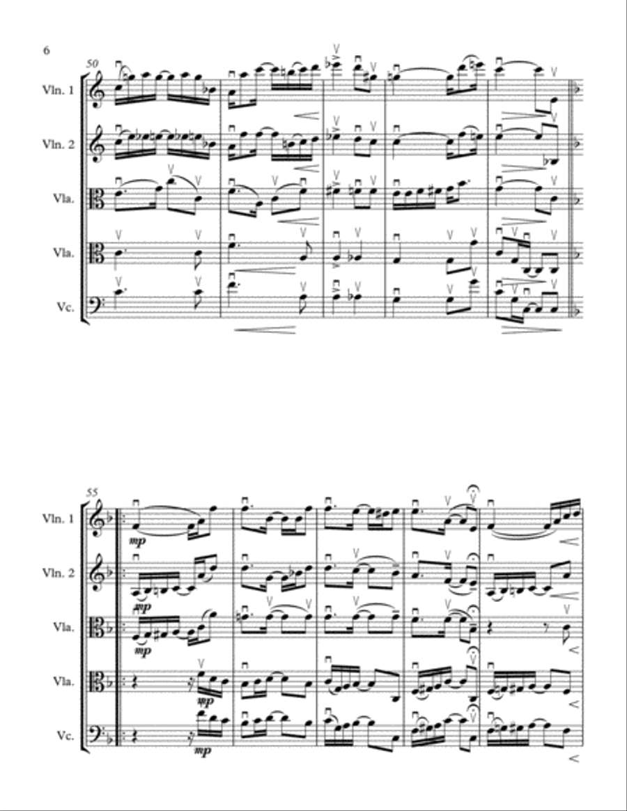 Solace - A Mexican Serenade String Quartet scores gallery preview page 6