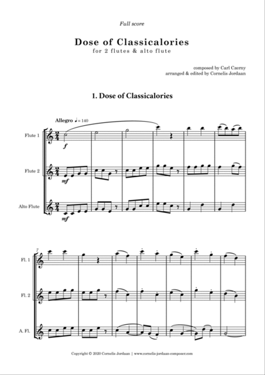Dose of Classicalories, easy trios for 2 flutes & alto flute Woodwind Trio scores gallery preview page 2