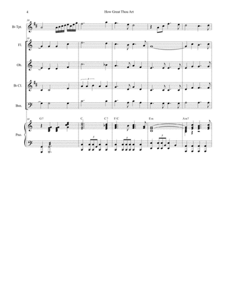 How Great Thou Art (for Woodwind Quartet - Piano Accompaniment) image number null