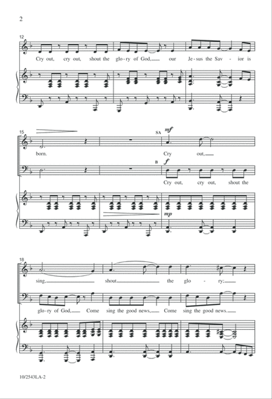 Cry Out 3-Part scores gallery preview page 2